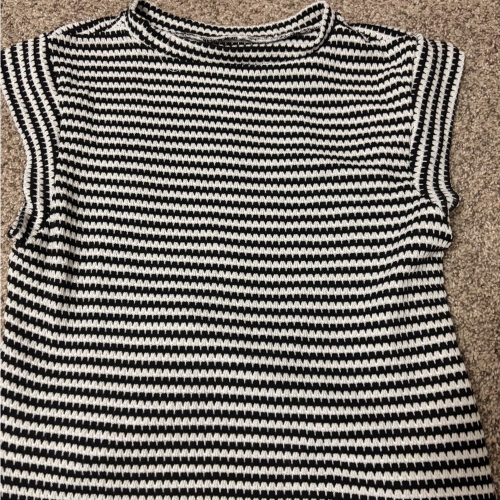 SHEIN Black and White Striped Tank Top